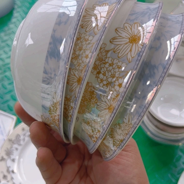 瓷片时光六寸面碗四个哇塞