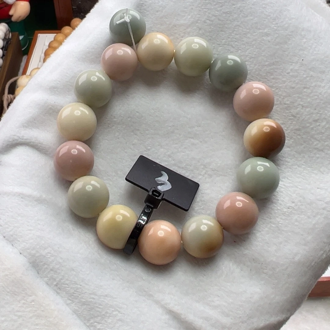 菩提根/象牙果手串卡14圆珠清新色系全品3