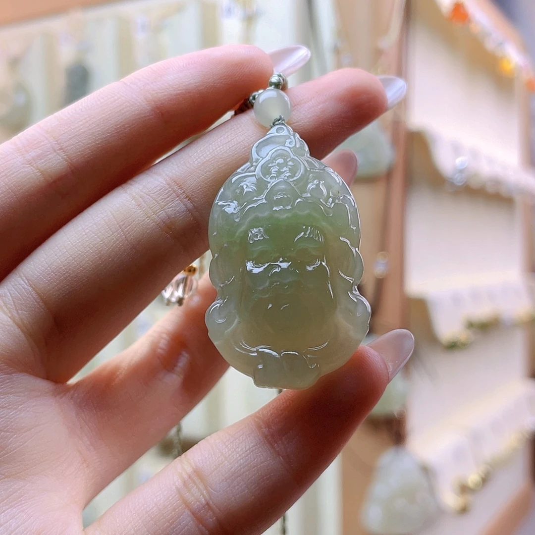 和田玉未镶嵌吊坠(赠链)紫*