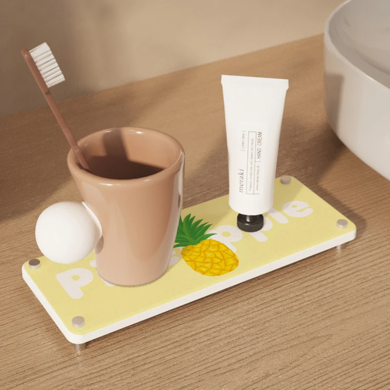 硬硅藻泥吸水垫洗手台卫浴洗手间台面窄垫浴室速干置物垫架子托盘