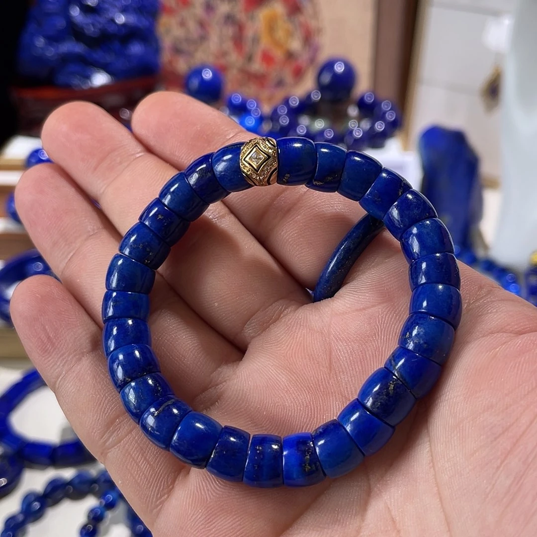 青金石未镶嵌大肠9mm手串