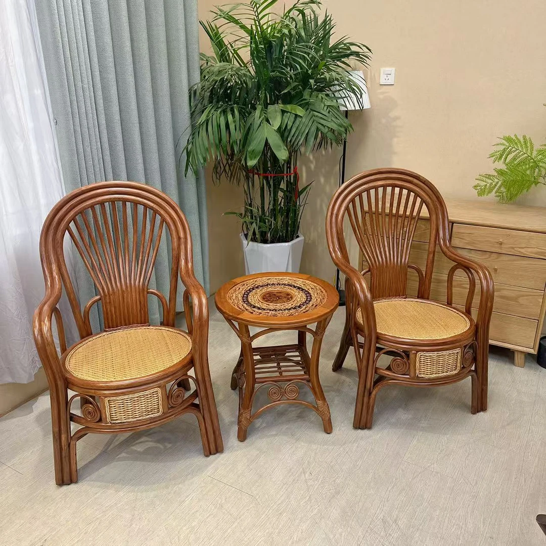 [南象家居]双扶手高靠背太师椅套装阳台桌椅手工客厅家用简约单人