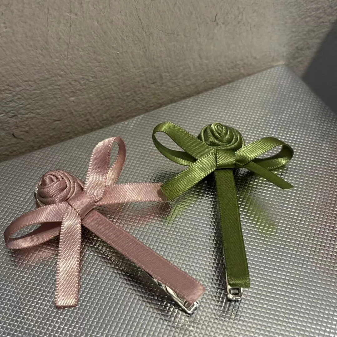 韩国手工玫瑰花鸭嘴夹发夹Y968