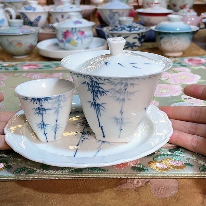 【闪购商品】有方竹子盖碗三件套