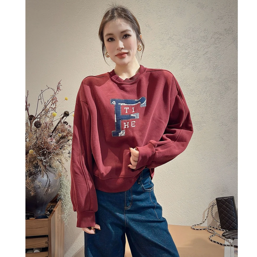 【NO退NO换 不回娘家】字母印花开衫卫衣 6396