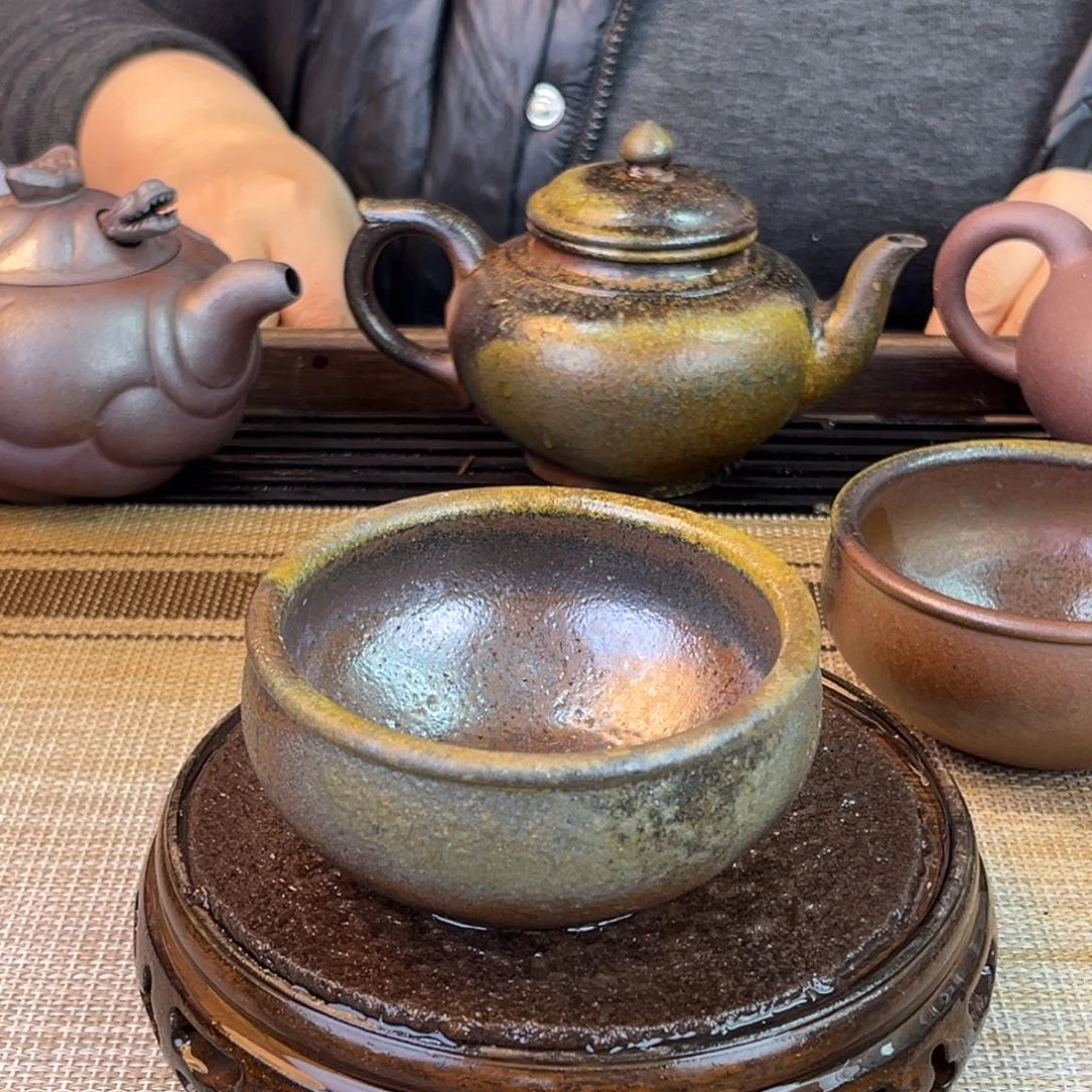 紫砂茶壶底槽清柴烧120cc