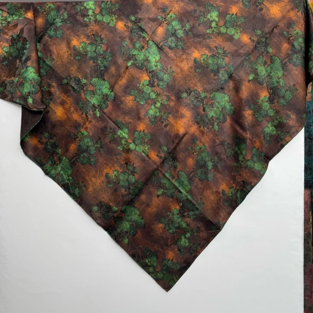 丝纡-一抹绿 42姆米重缎湖丝慢织桑蚕丝香云纱135*135披肩围巾