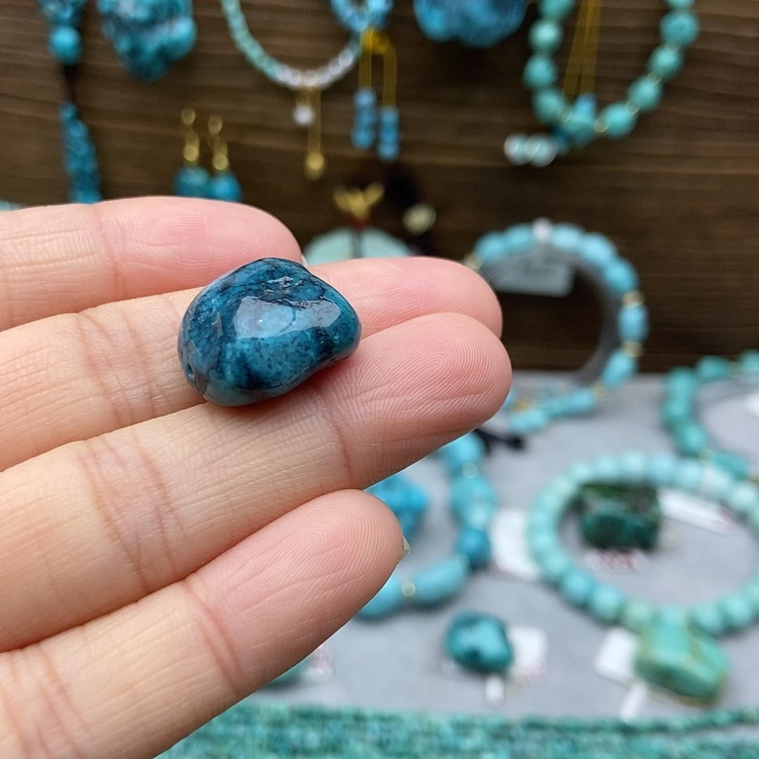 绿松石未镶嵌玉化豆子