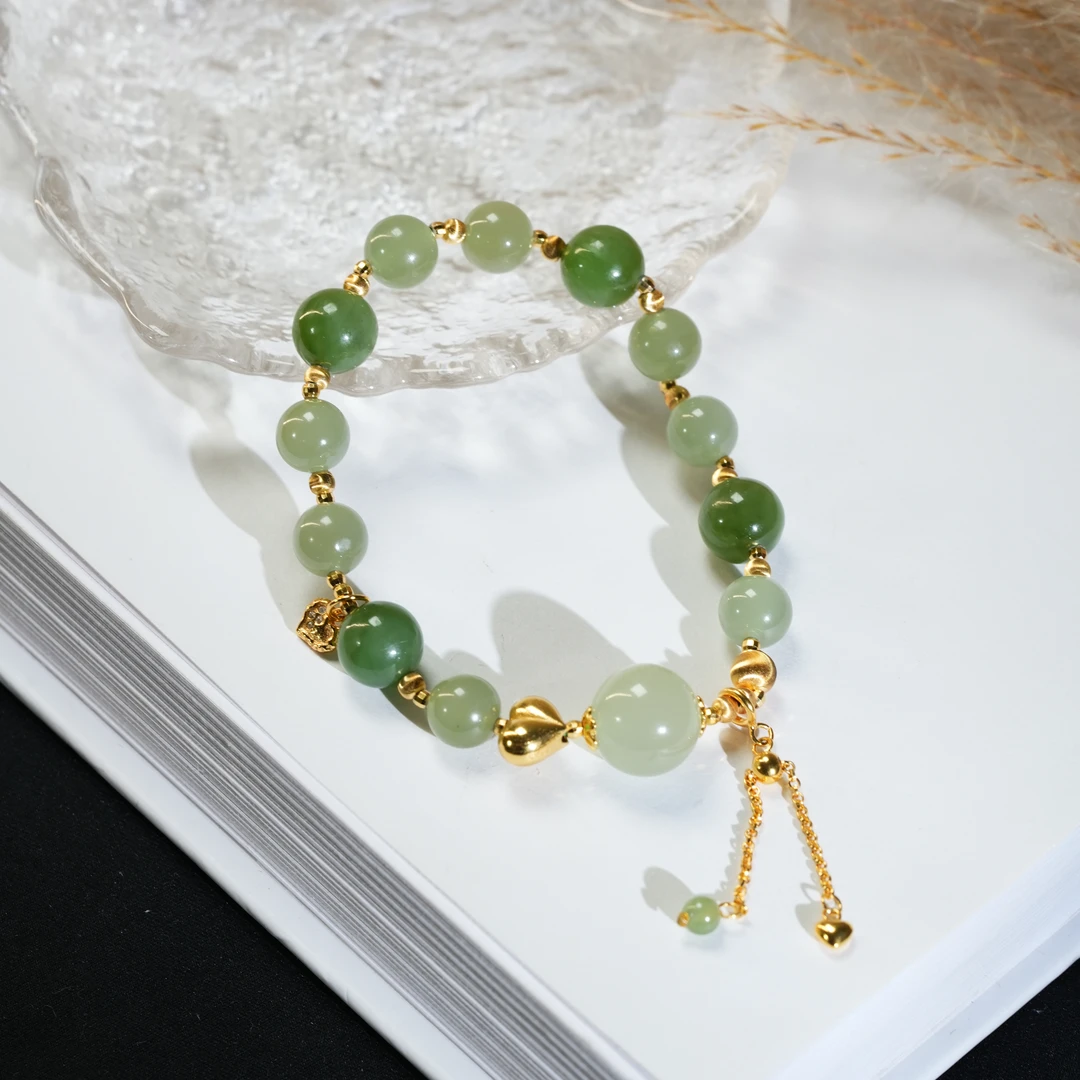 【东方十八岁】【清荷】和田玉晴水S925银设计款手串多样性发其一