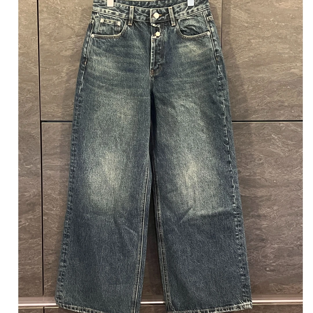 T姐原创精选设计师款宽松时尚舒适百搭牛仔长裤TB78167