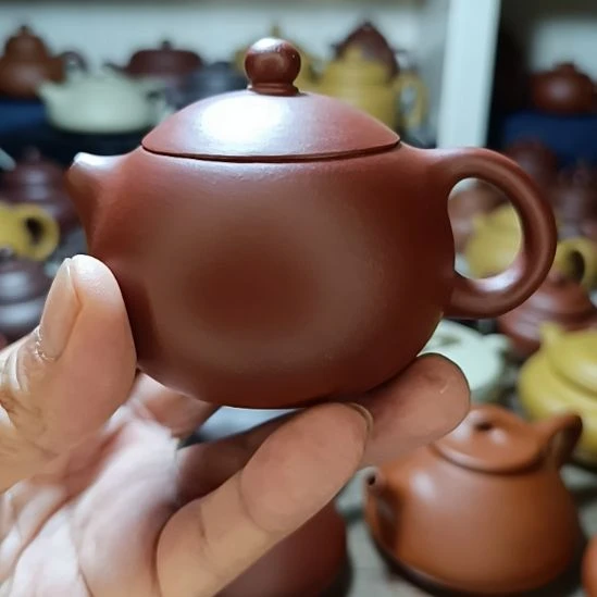 紫砂茶盘原矿红皮龙西施170cc内推半手工