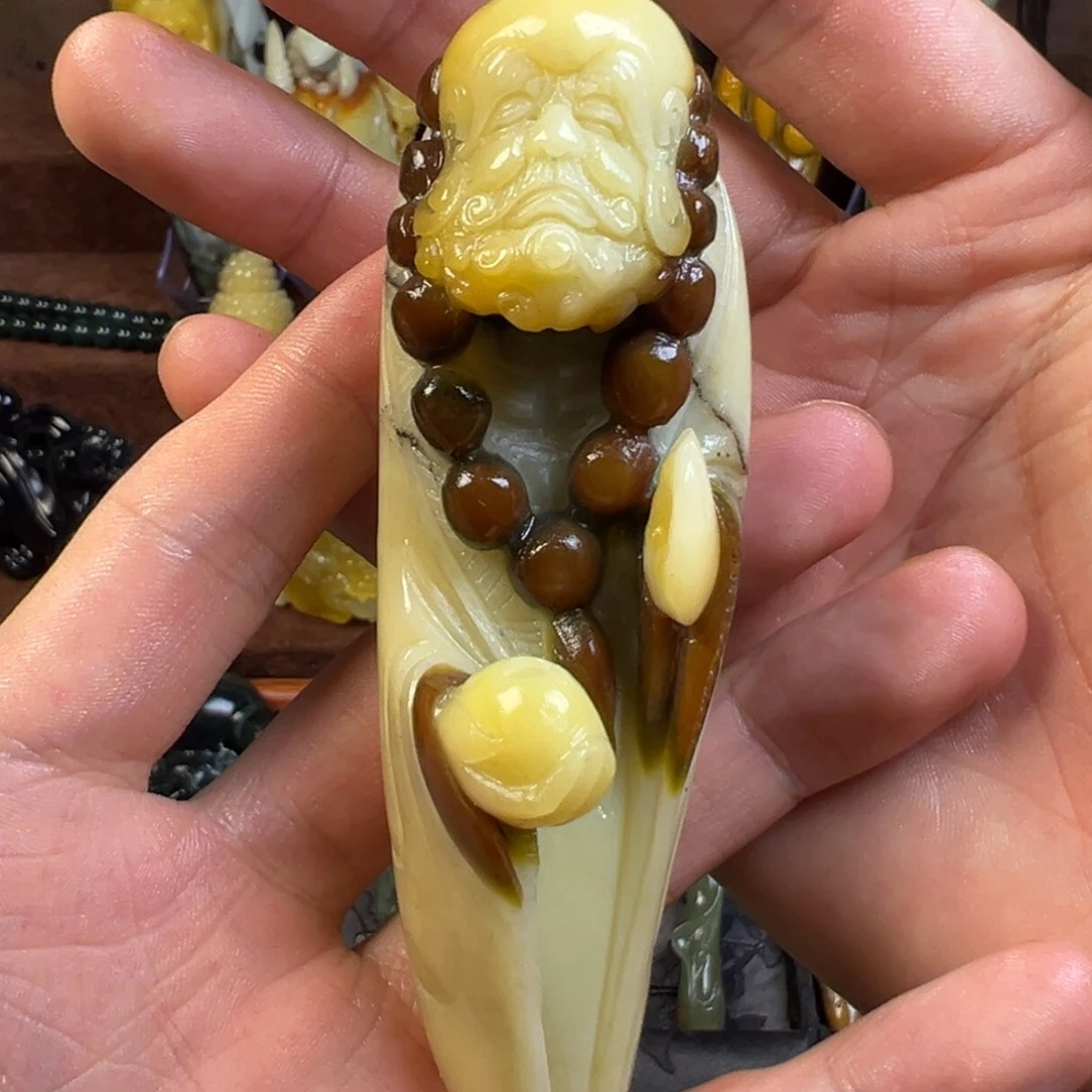 岫玉未镶嵌手把件天然岫玉