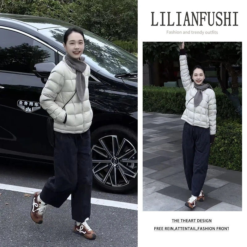 秋冬搭一整套2025新款韩版时尚百搭长袖棉服外套显瘦阔腿裤两件套