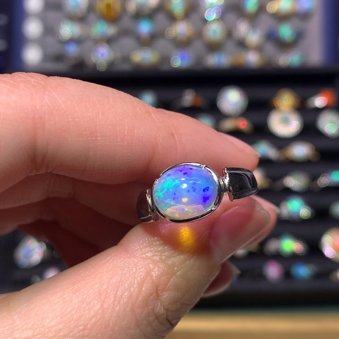 银S925镶嵌欧泊戒指款式