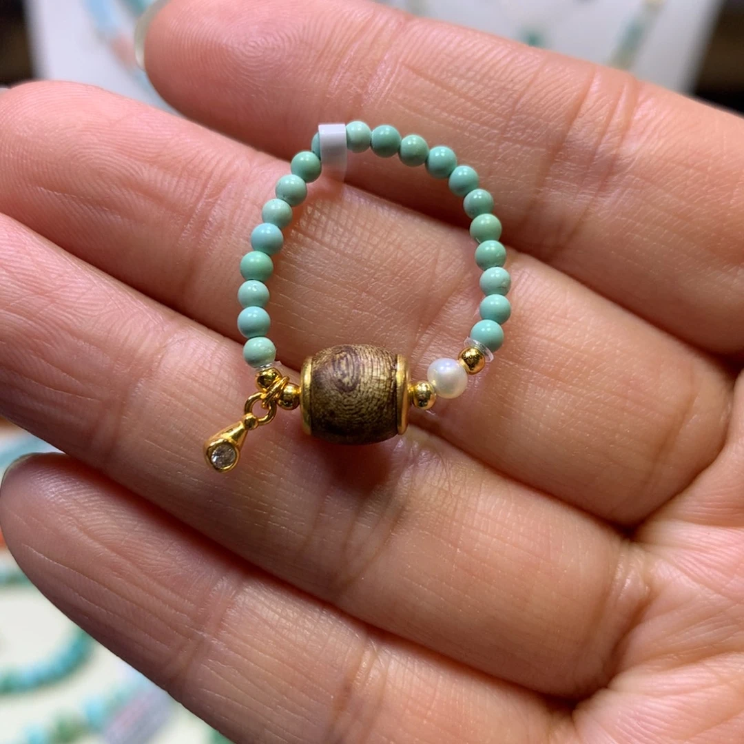 戒指银S925镀金镶嵌淡水珍珠戒指