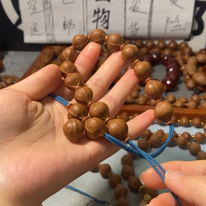 手串橄榄核6141精品蒜头小红铁14+1颗+3通