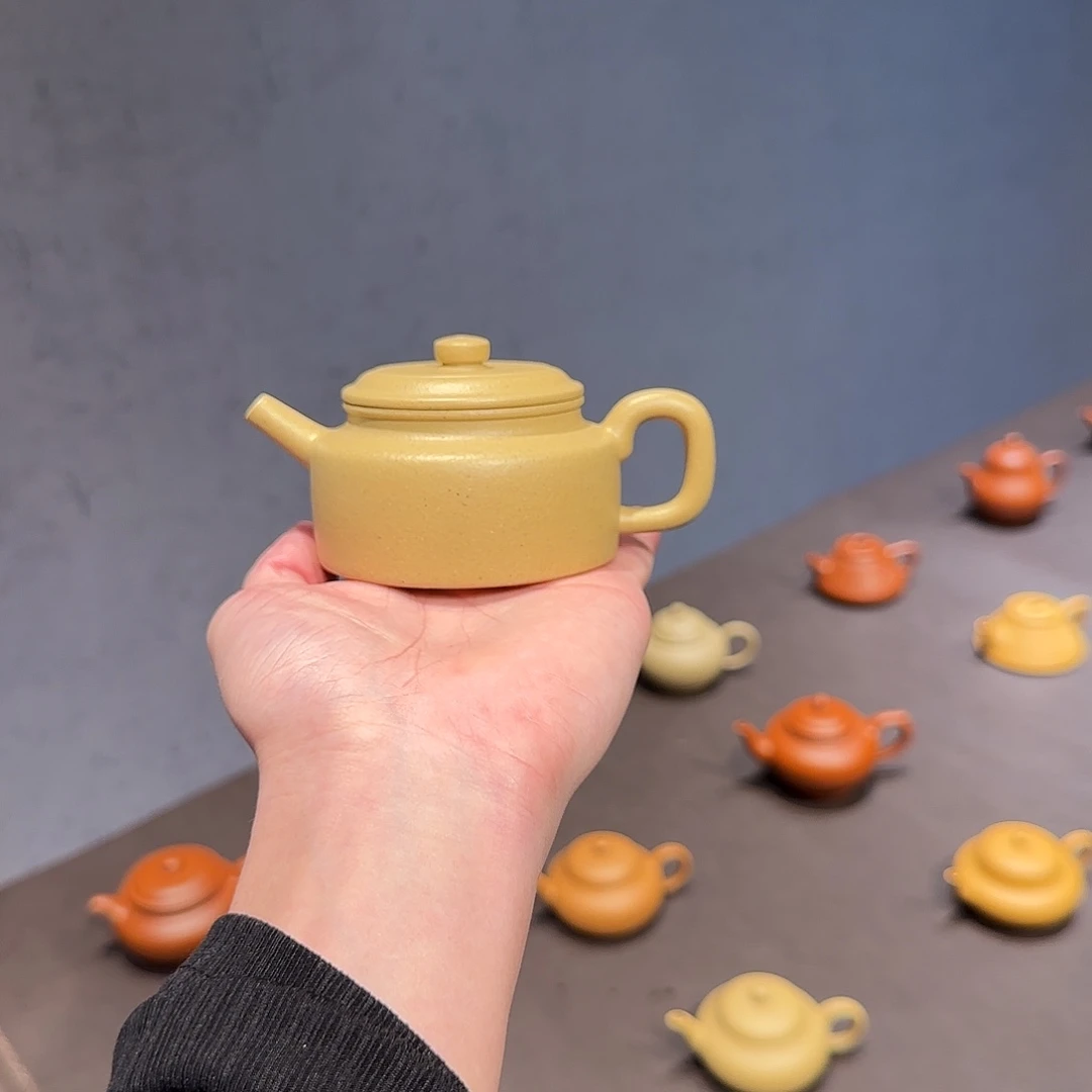 可***e紫砂茶壶格物德钟 梨皮绿泥 160cc