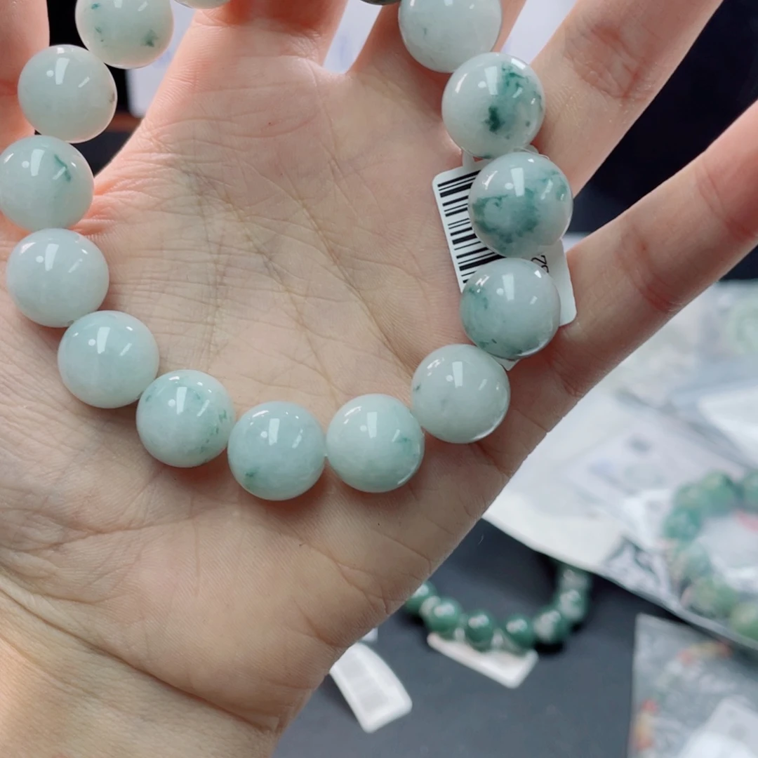 未镶嵌定制翡翠珠串12.9