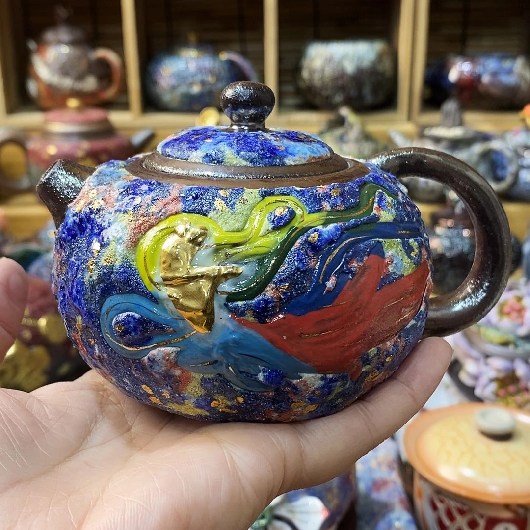 难***分粗陶柴烧志野茶器