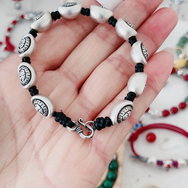 珐琅吊坠足银十全十美