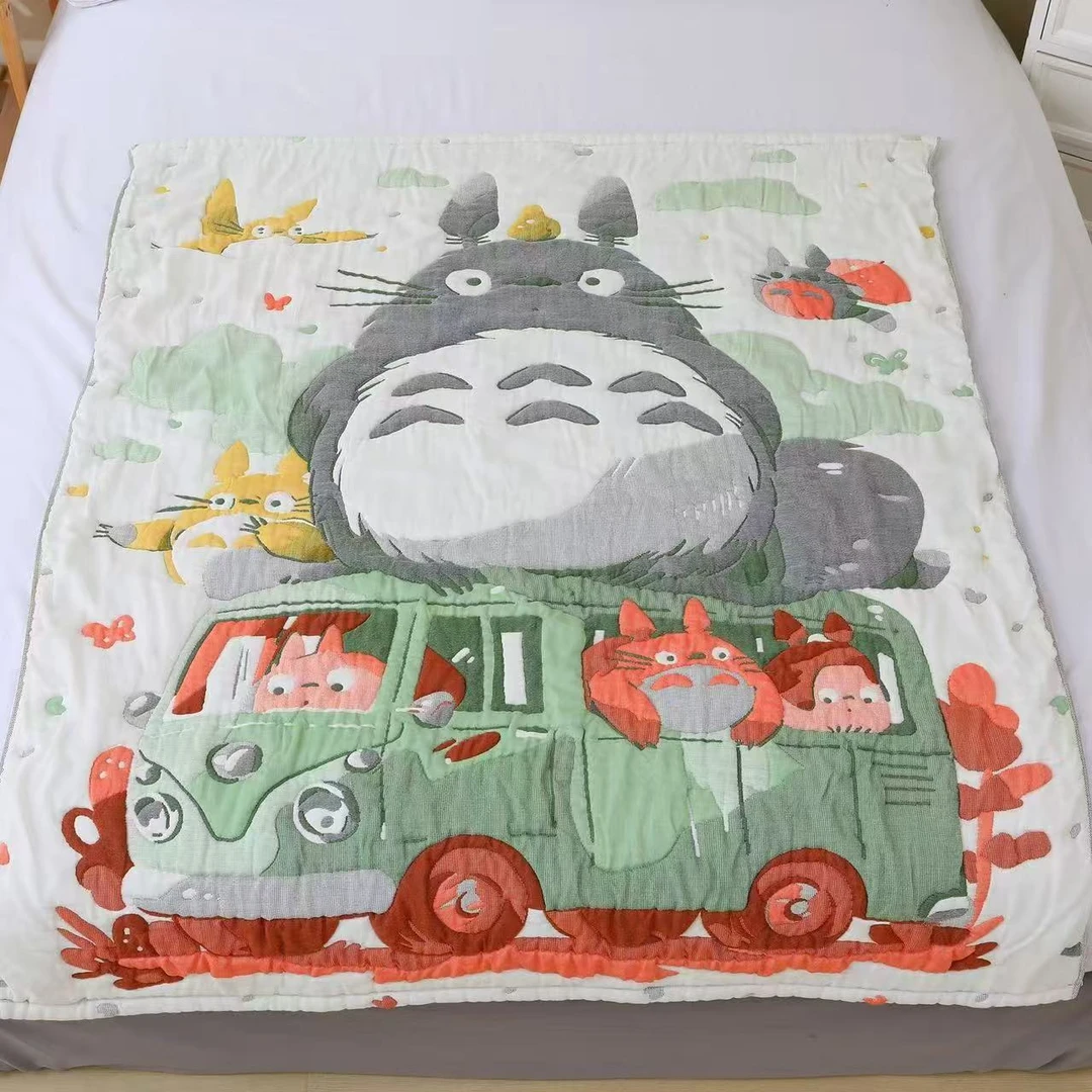 【汽车龙猫】120*150cm童被泡芙被棉精梳棉被亲肤柔软泡芙被