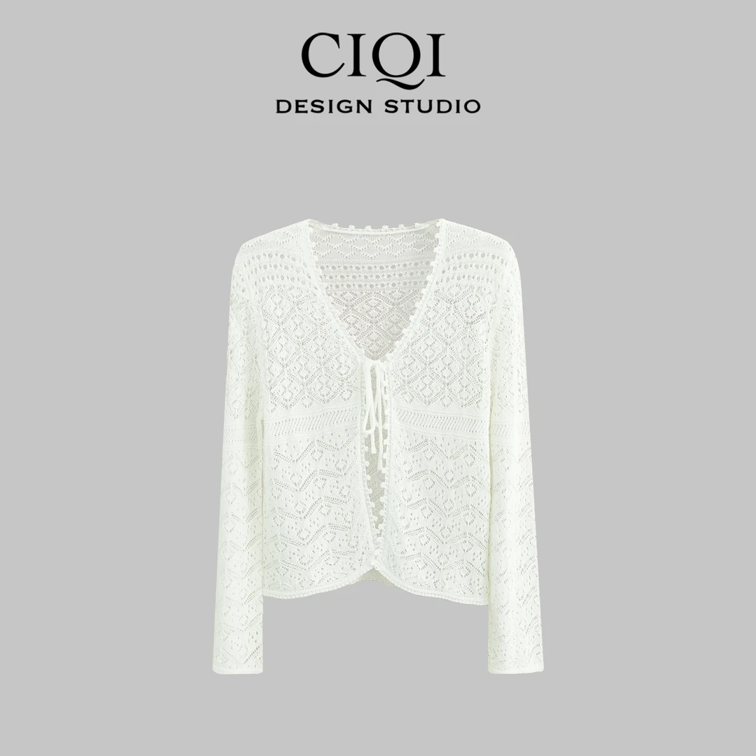 CIQI STUDIO【花信风来】夏季新款透气亲肤洋气显瘦针织开衫DY25847