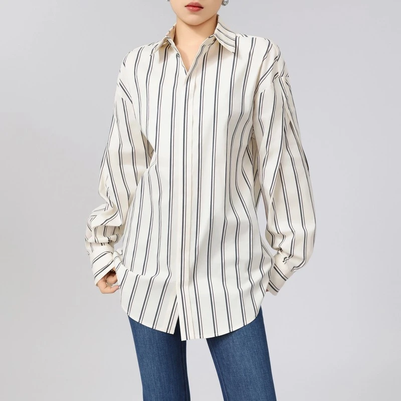 AMASS/阿玛施新款女装时尚后背V领设计造型感女神大白衬衣5301083