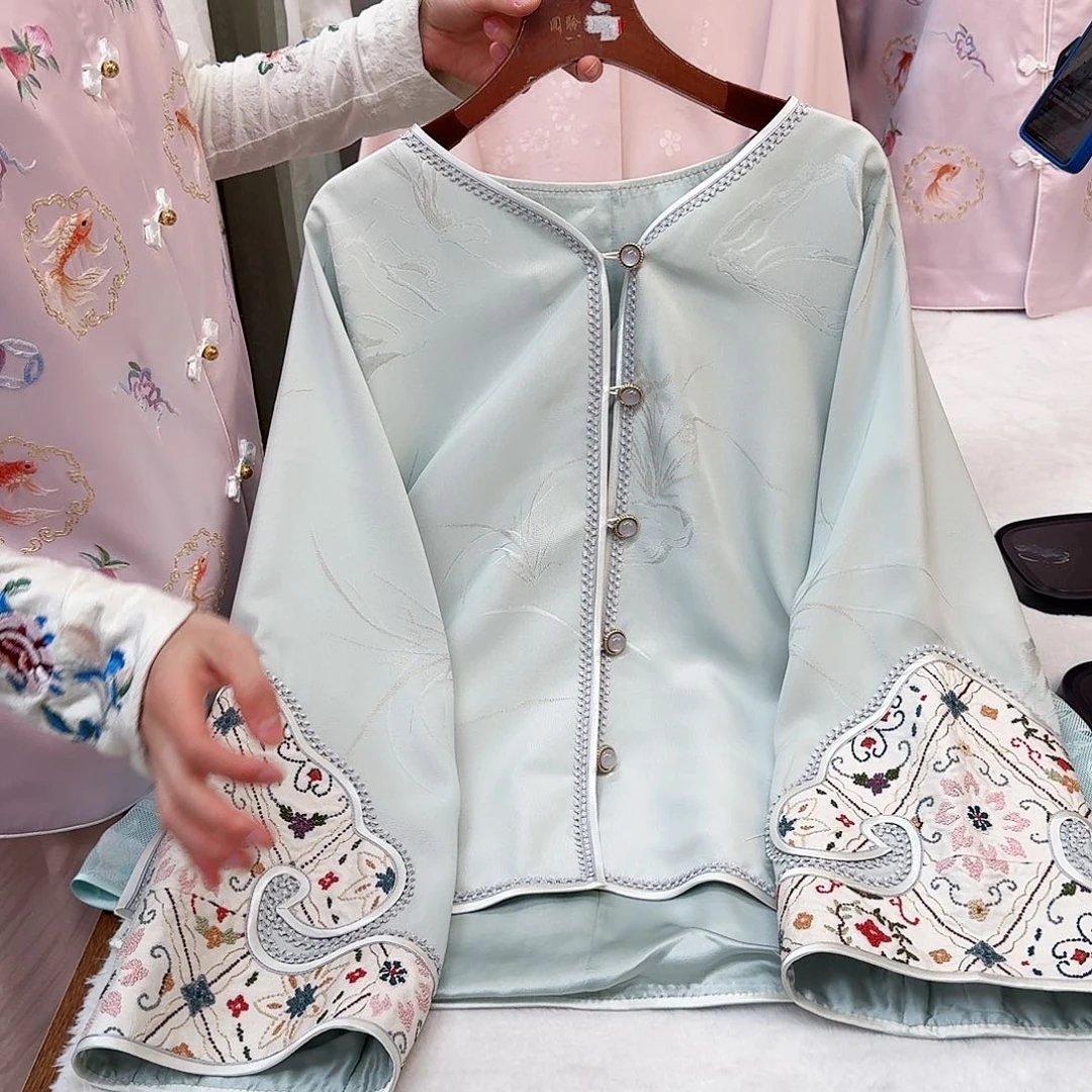 刺绣苏绣一物一件青色