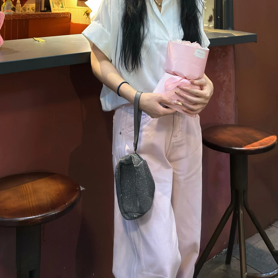 【Lin's concept】极简设计师款水洗时尚百搭牛仔裤 DL2405415