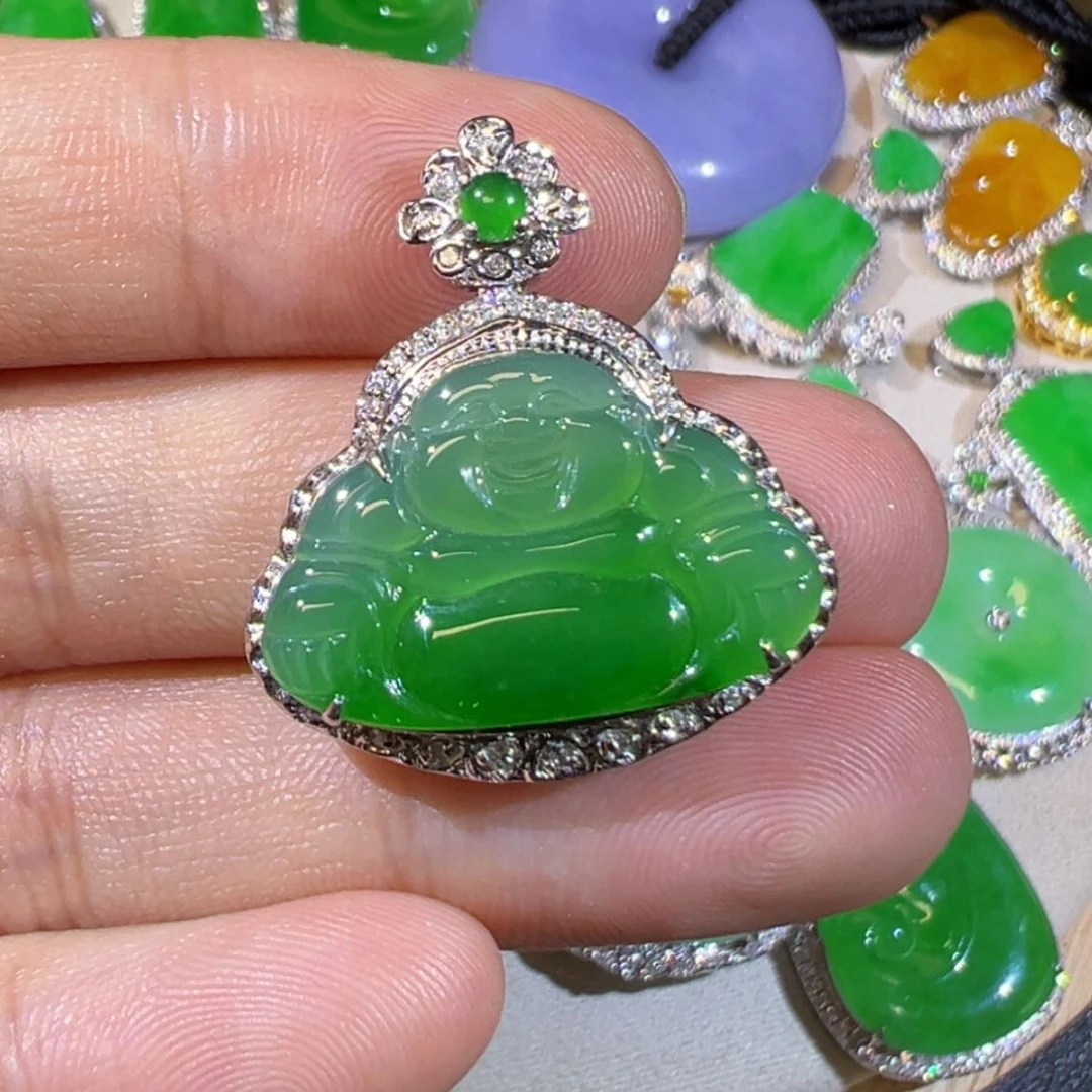 【闪购商品】翡翠18K金镶嵌颈饰缅甸翡翠