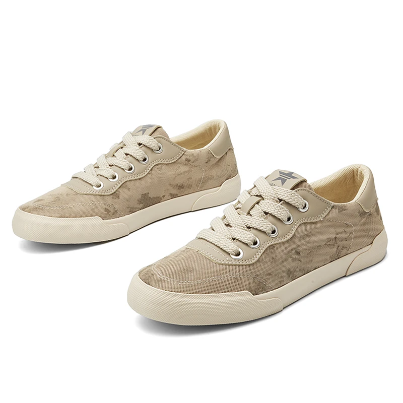 2025男士潮流透气运动休闲鞋轻便软底低帮系带布鞋印花男鞋*25151