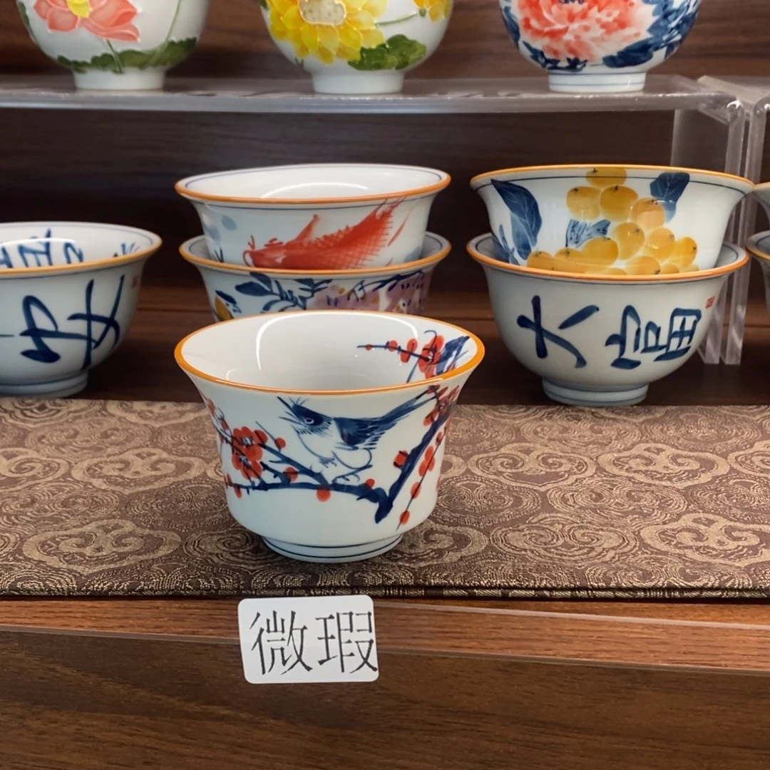 釉下彩老陶泥手工绘制
