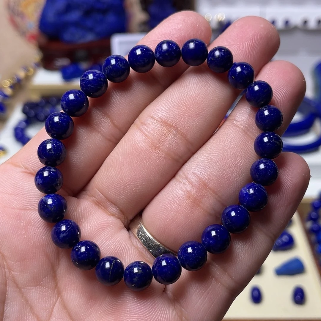 青金石未镶嵌开播福利！7.8mm紫药水手串