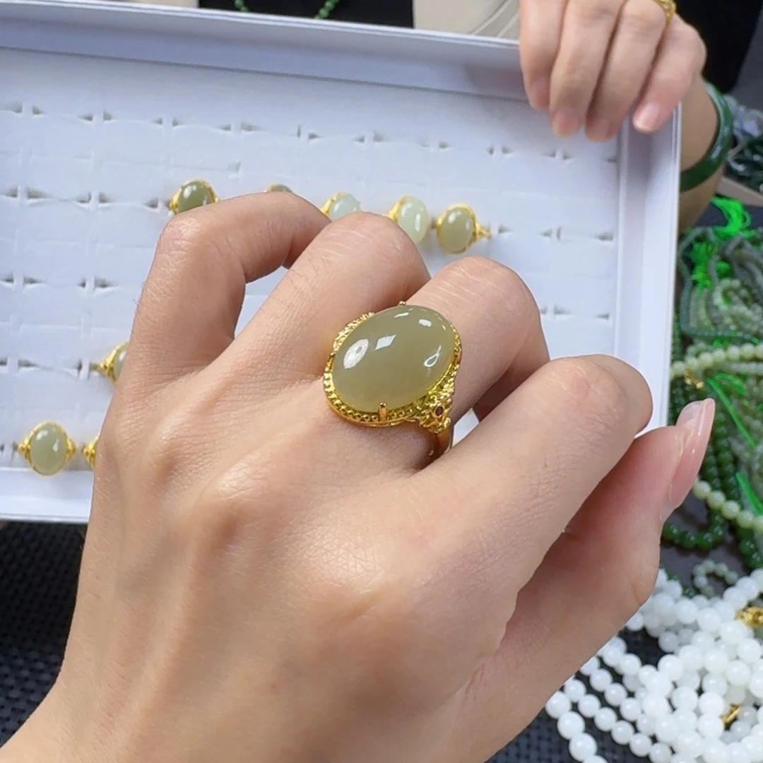 和田玉戒指合金精品