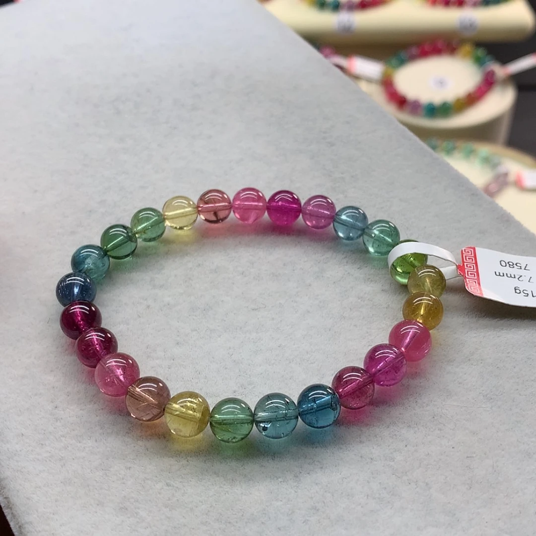 【闪购商品】未镶嵌手链碧玺艳丽单圈7.2