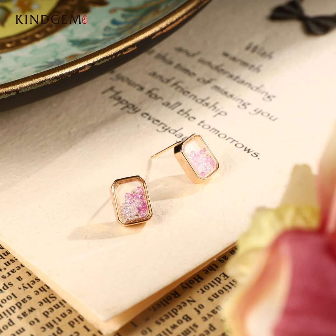 铜合金锆石耳饰 AO191XFCC-28551小众轻奢气质百搭时尚简约耳环