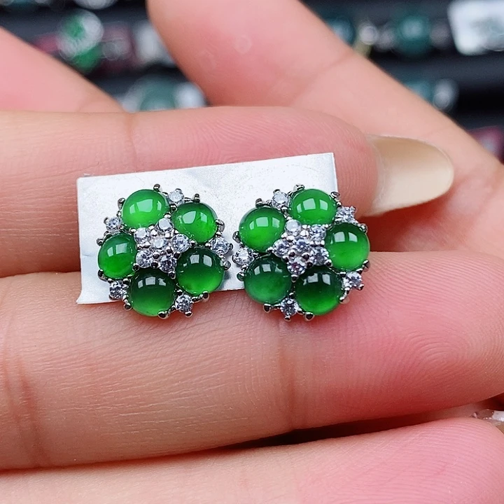 翡翠耳饰未镶嵌耳钉