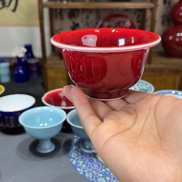 景德镇陶瓷浅行窑压手杯