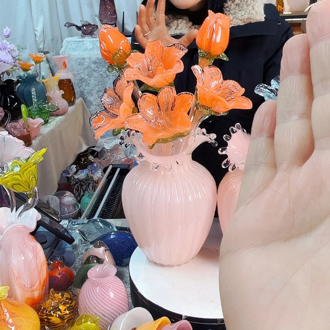 琉璃花瓶摆件家悦一套
