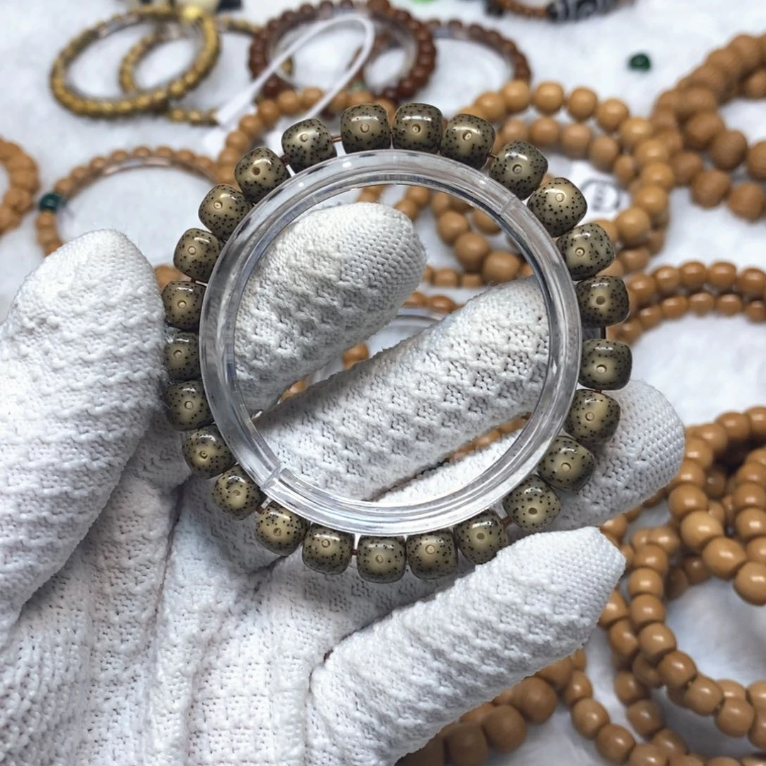 星月菩提手串石玉料绿幽灵8.7