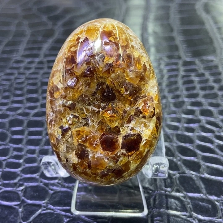 水晶珠宝半成品未镶嵌黄晶恐龙蛋