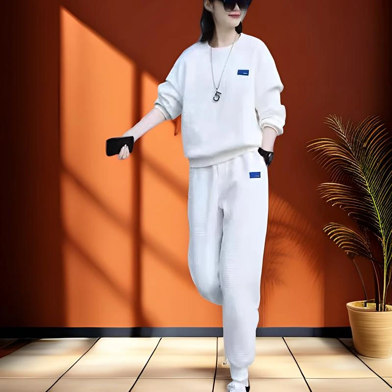 2025秋冬新款休闲运动套装女高级感时尚洋气减龄卫衣束脚裤两件套