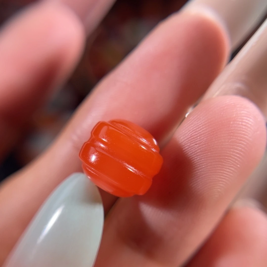 南红玛瑙未镶嵌车轮珠10.5不退不换