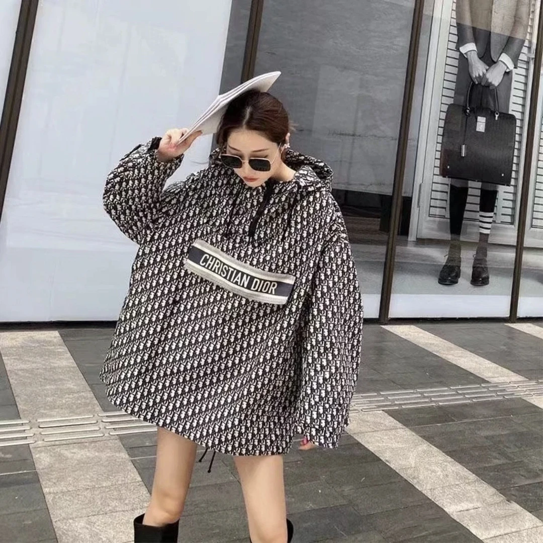 未使用 DIOR/迪奥 A100677/经典老花满印连帽夹克/尺码S码