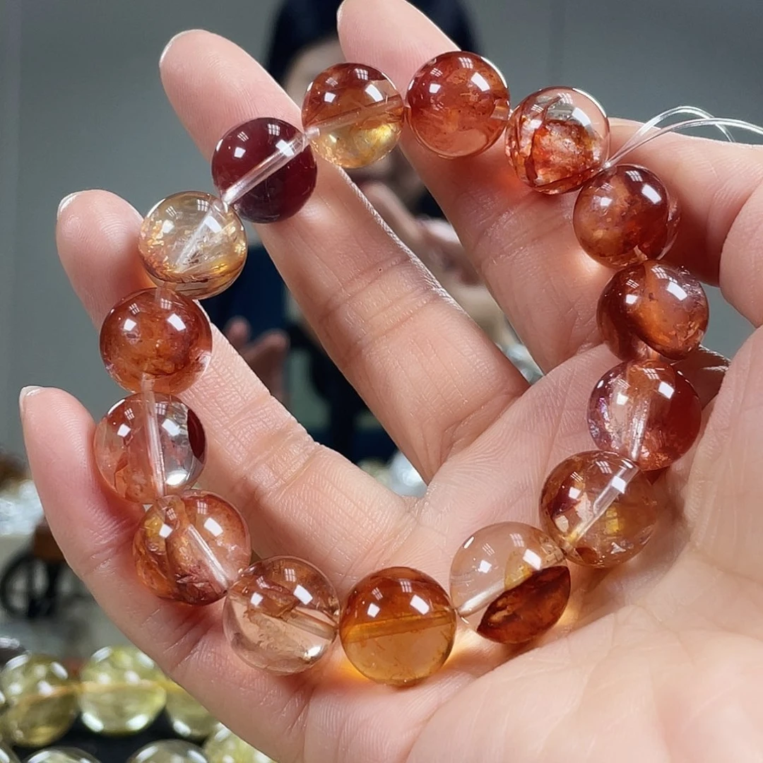 水晶手链未镶嵌红胶花手链