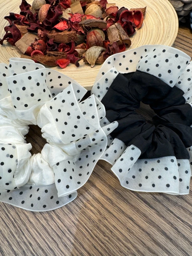 泡菜款拼接款波点发圈韩系氛围气质新款