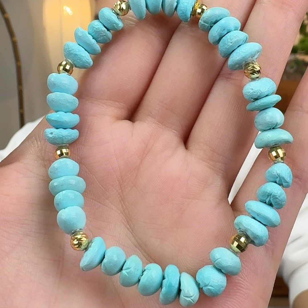 绿松石18K金镶嵌珠宝奇石