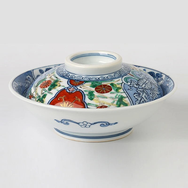 【闪购商品】瓷片古伊万里 平蓋（ツ）日本进口有田烧盖碗手绘