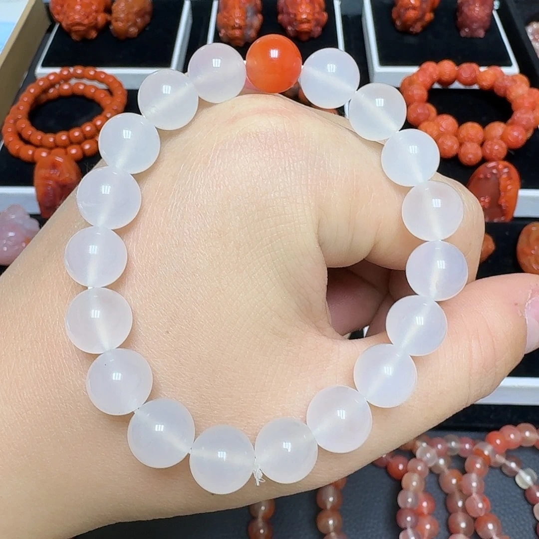 南红玛瑙未镶嵌川料瓦子糯米荔枝冻单圈31.7g