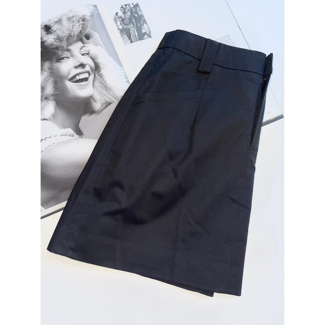 饰纯色高腰半裙小A字短裙XY1076